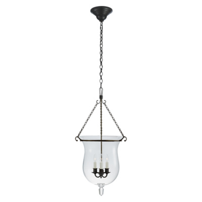 Julianne Small Smoke Bell Pendant in Bronze with Clear Glass